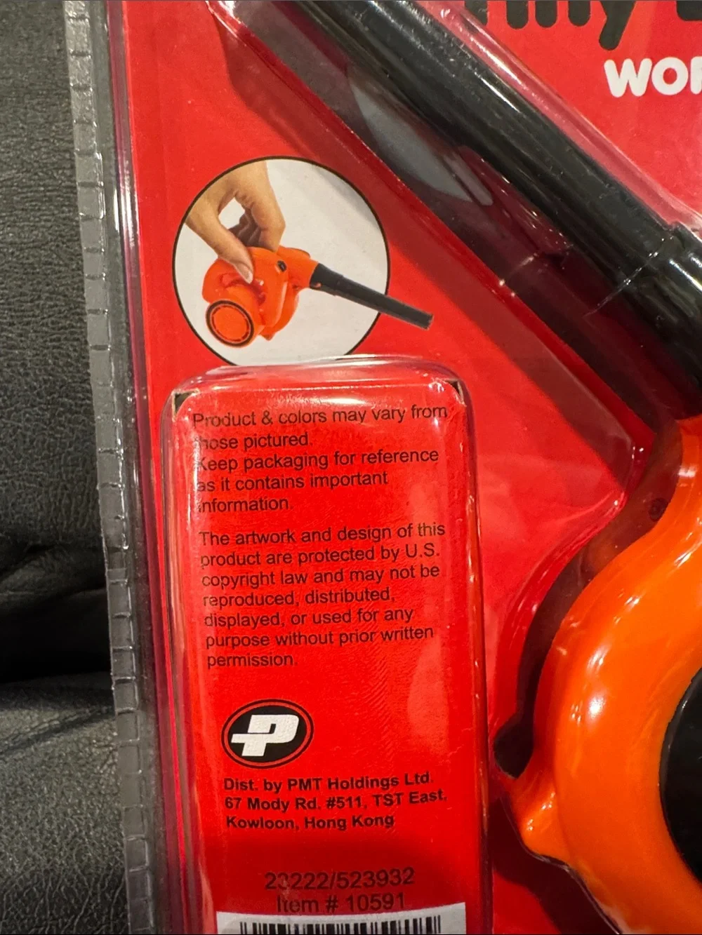 Worlds Tiniest Blower Orange & Black. USB Powered
